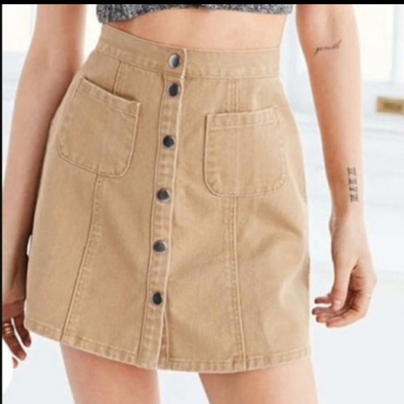 UO BDG Button-Front Skirt - Picture 3 of 3